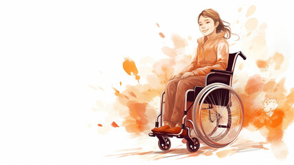 inclusivity concept, girl in wheelchair