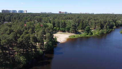 Fototapeta na wymiar Picturesque river in Moscow region, Ramenskoe in the summer time