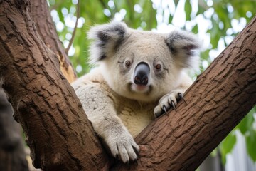 Fototapeta premium koala in a tree at a certified rehabilitation center