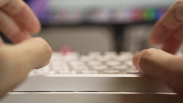 Person typing on a mechanical keyboard
