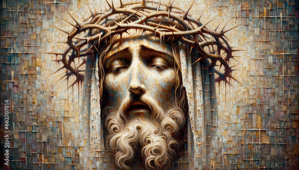 Wall mural Good Friday's Eternal Hope of Jesus Christ's Crucifixion: The Risen Christ's Crown of Thorns