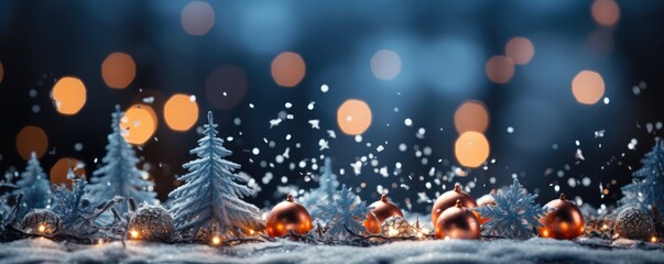 Fototapeta na wymiar Christmas background with Christmas balls and gifts