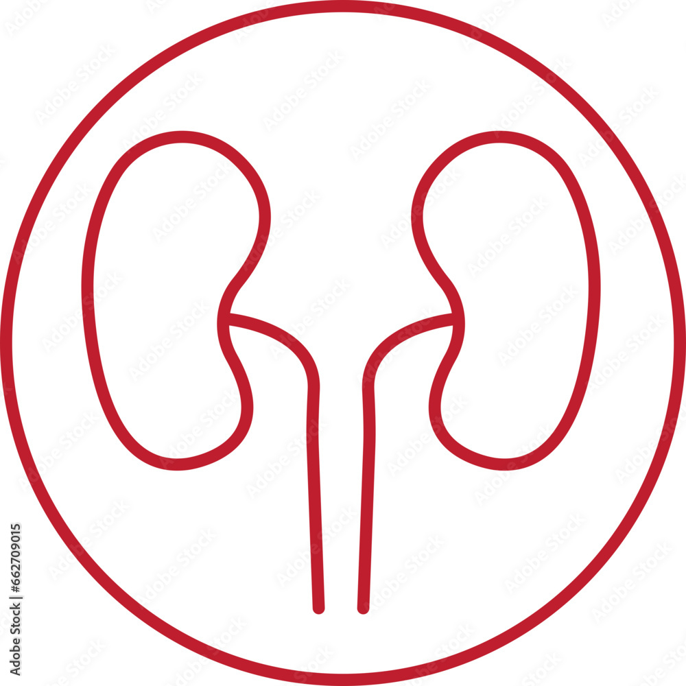 Poster red line dialysis icon. linear vector illustration from medical and health collection. thin line sym