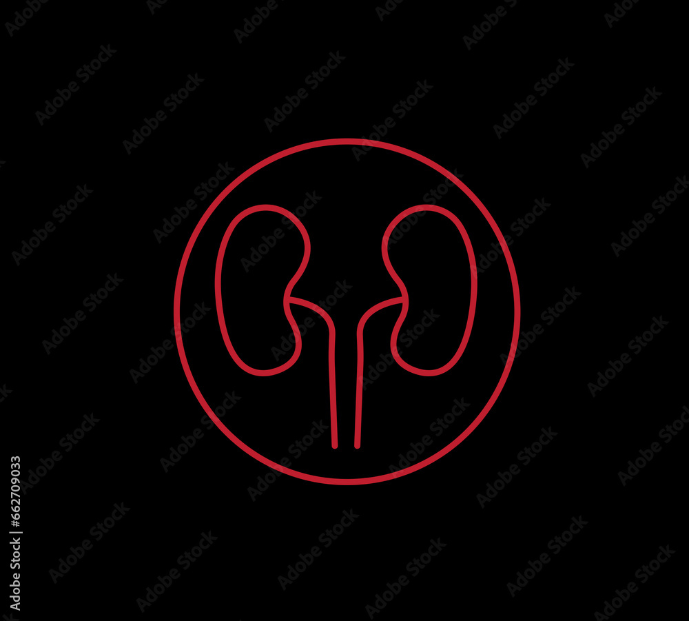 Aufkleber red line dialysis icon. linear vector illustration from medical and health collection. thin line sym