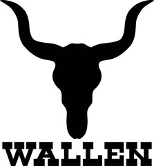 Wallen Longhorn Cut File, SVG file for Cricut and Silhouette , EPS , Vector, JPEG , Logo , T Shirt