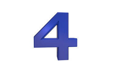 Obraz premium Creative blue 3d number 4