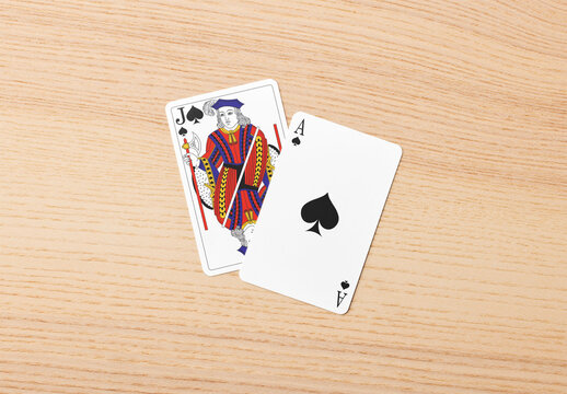 Mockup of two customizable playing cards