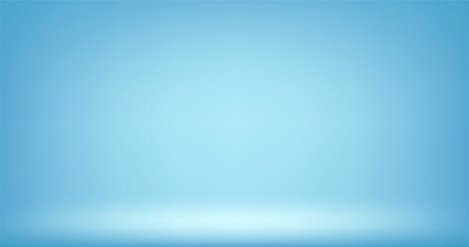 Empty Blue color studio room background. Space for selling products on the website. Vector illustration.
