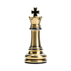 royal golden king chess piece element isolated on transparent background or white background