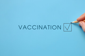 The choice of vaccination. A person chooses to be vaccinated - obrazy, fototapety, plakaty