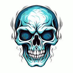 Obraz premium Cartoon Skull Logo Isolated on White Background.