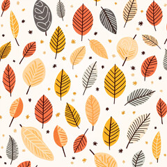 Autumn pattern set background leaf nature