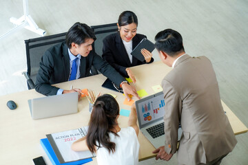 business people working in a meeting, business people working together in office.