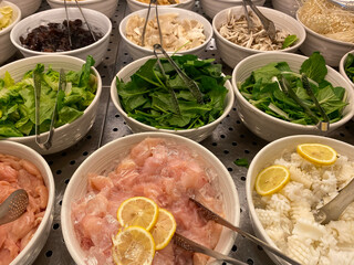 Buffet menu display at restaurant
