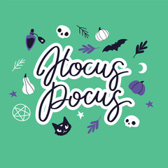 Hocus Pocus cute Halloween Lettering