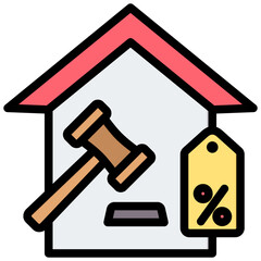 Auction Outline Color Icon