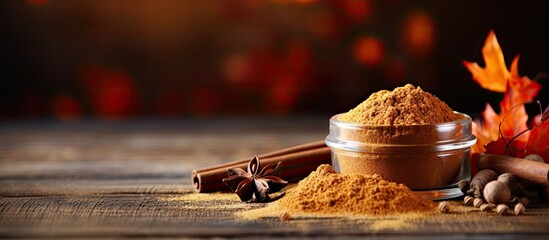 Autumn recipes with homemade pumpkin spice With copyspace for text