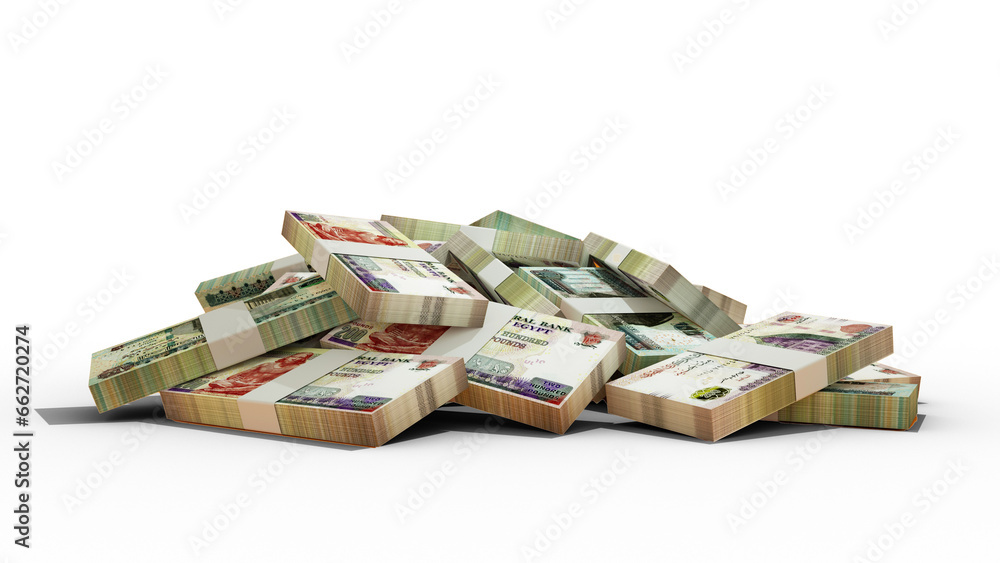 Aufkleber 3d rendering of stacks of egyptian pound notes