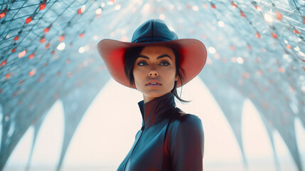 Desert Couture Revelry: Supermodel and the Artful Journey, generative ai