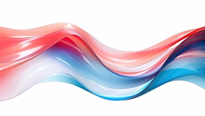 abstract shape with a blue and red wave, in the style of aluminum