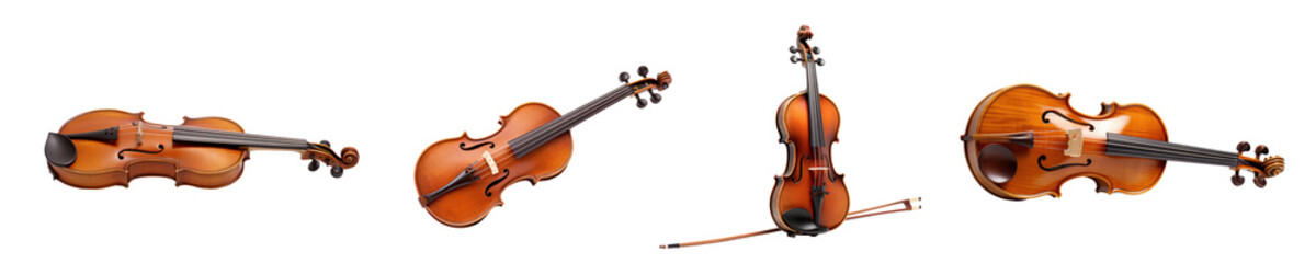 Fototapeta na wymiar Violin, fiddle, viola, different versions, isolated