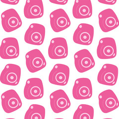 camera photography pink doll girl pattern textile