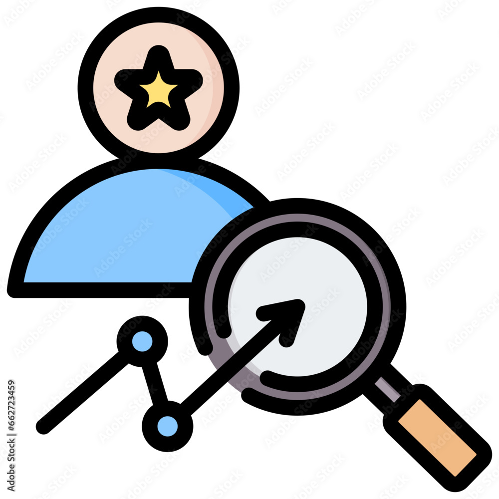 Poster employee optimization outline color icon