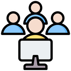 Job Shadowing Outline Color Icon