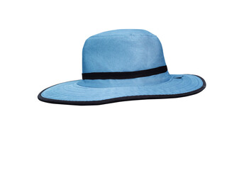 Blue vintage cloth hat isolated on white