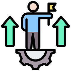 Leadership Development Outline Color Icon