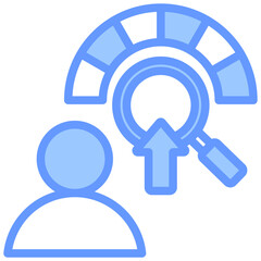 Performance Evaluation Blue Icon