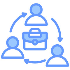 Job Rotation Blue Icon