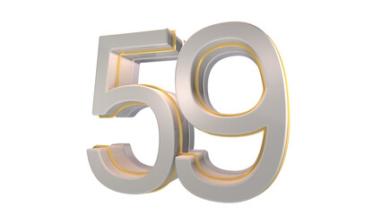 Creative white 3d number 59