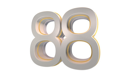 Fototapeta premium Creative white 3d number 88