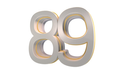 Creative white 3d number 89