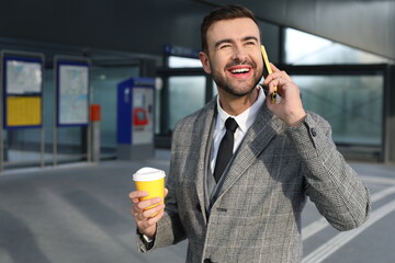 Businessman calling from the airport 