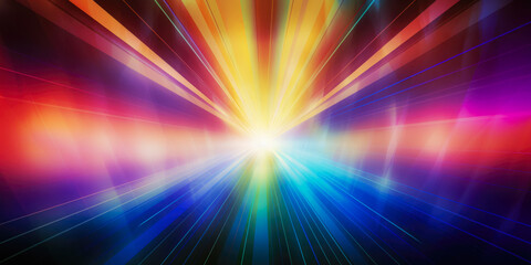 Abstract Rainbow Glow In The Form Of A Tunnel Created Using Artificial Intelligence