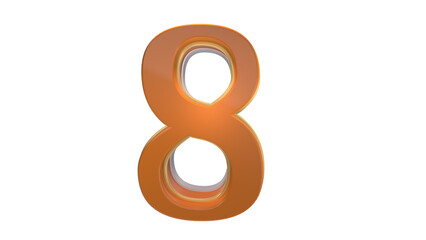 Creative orange 3d number 8