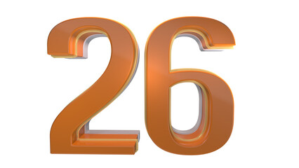 Creative orange 3d number 26