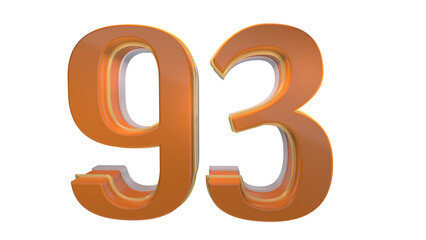 Creative orange 3d number 93