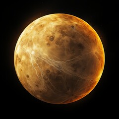 A photorealistic picture of the planet Venus in space. Generative AI.
