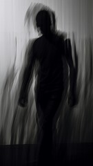 Haunting style paucity terror editing black background picture Ai generated art