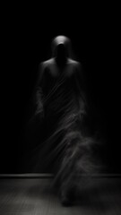 Haunting style paucity terror editing black background picture Ai generated art