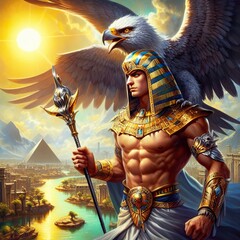 The god Ra is the god of Egyptian mythology. - obrazy, fototapety, plakaty