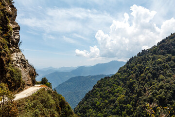 View at the mountains in East Bhutan, Asia