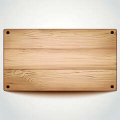 Naklejka premium Wooden Name Board Isolated on White Background.
