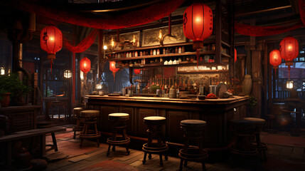 Asian restaurant bar