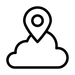 Cloud storage icon symbol vector image. Illustration of the database server hosting cloud system digital design image