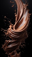 Close up whipped chocolate swirl stock picture Ai generated art