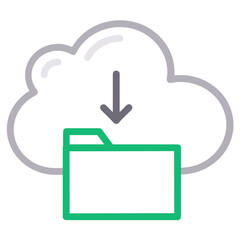 Cloud storage icon symbol vector image. Illustration of the database server hosting cloud system digital design image